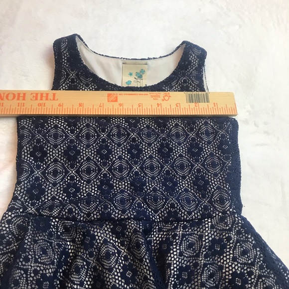 Lily Bleu Girls Dress Spring Summer 5 Navy Lace Sleeveless *Flaw* - Picture 7 of 9